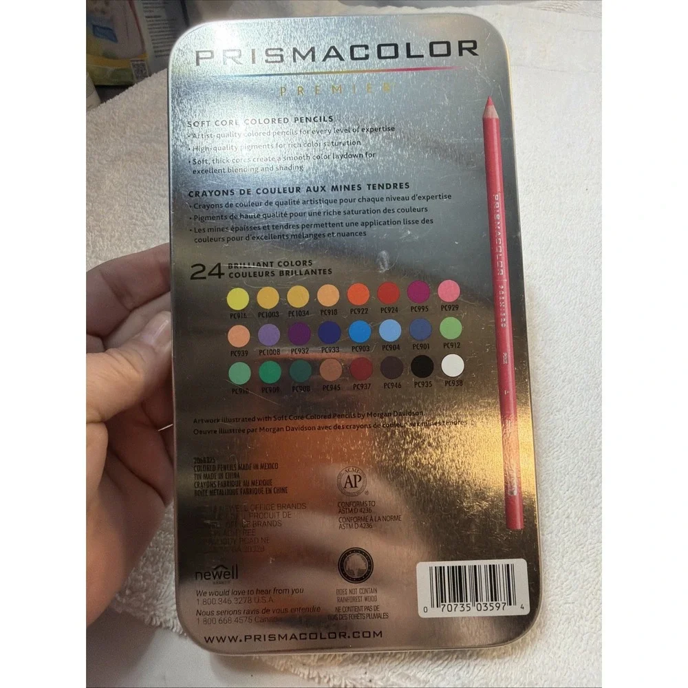 Prismacolor Premier Colored Pencils 24 Count Soft Core/ Metal Box